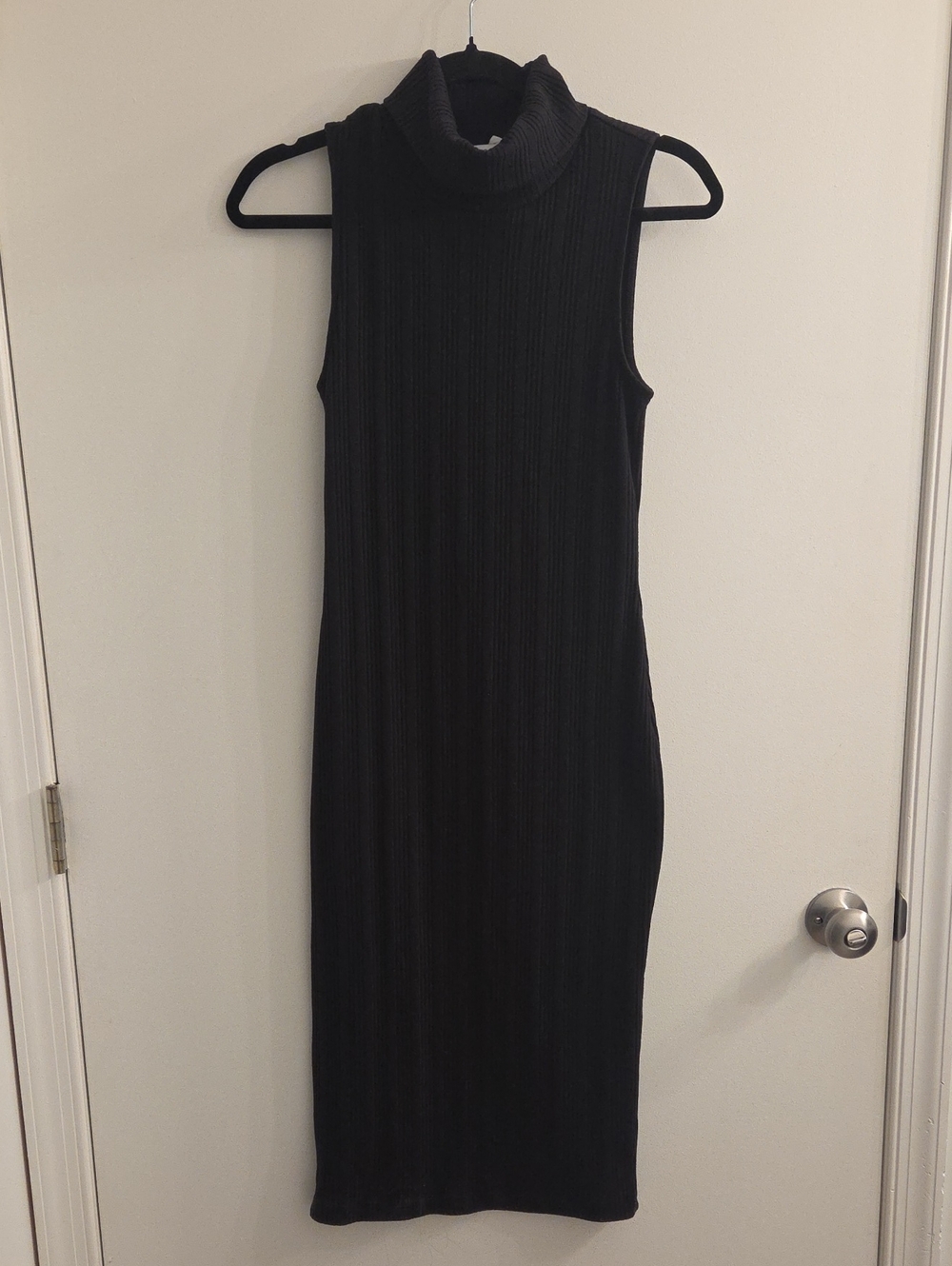 Nine West Midi Turtleneck Sleeveless Sweater Dress In Black